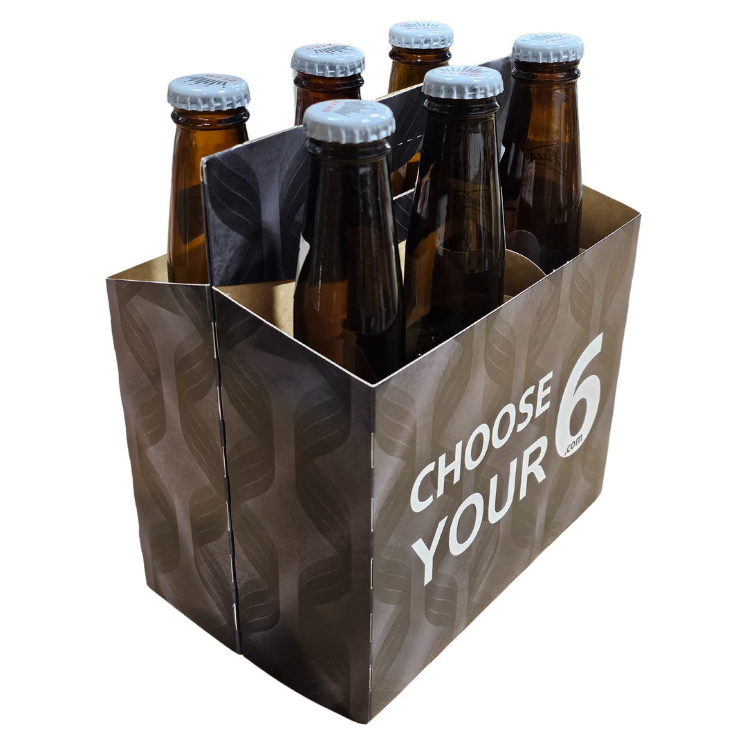 6 Pack Beer Bottle Carrier - Black Choose Your 6 (150/box)