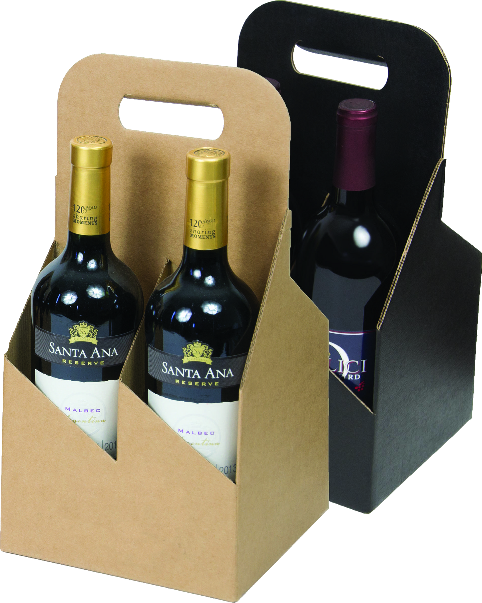 4 Wine Bottle Cardboard Carrier   100/Box