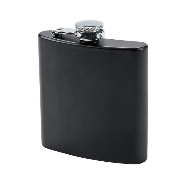 6 oz Matte Black Steel Flasks (12/box)