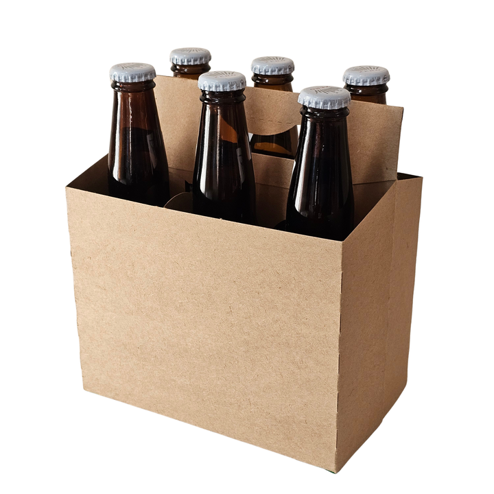 plain 6 pack bottle carrier for brewery retail packaging