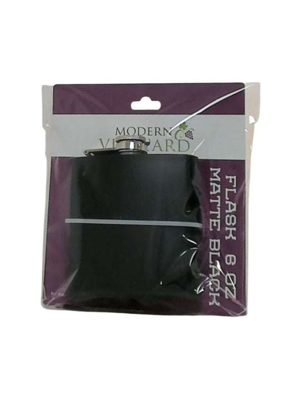 6 oz Matte Black Steel Flasks (12/box)