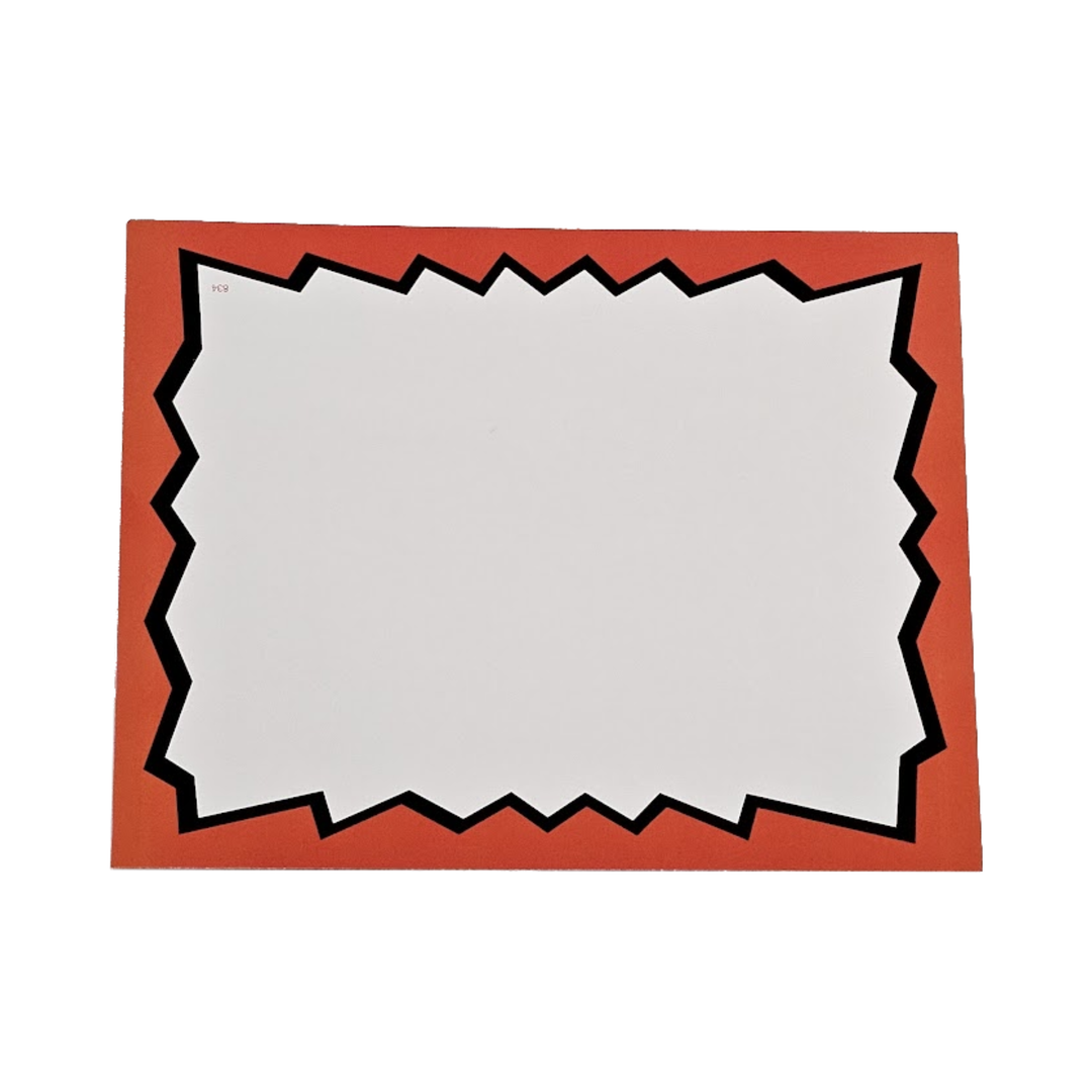 white burst retail price signs 7 by 5.5 inches 100 per box