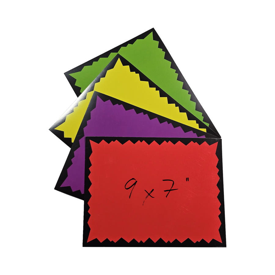 rectangular burst retail price sign 9 by 7 inches 100 per box