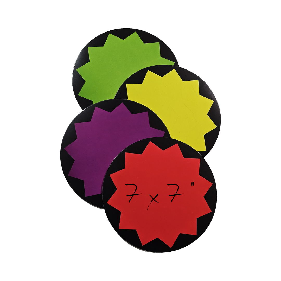 circular burst retail price sign 7 by 7 inches 100 per box