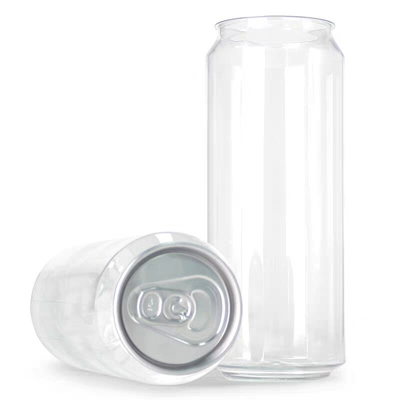 Transparent 473 ml PET Cans and Lids