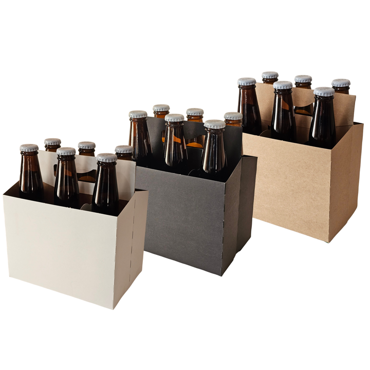 plain 6 pack cardboard carrier for beer bottles