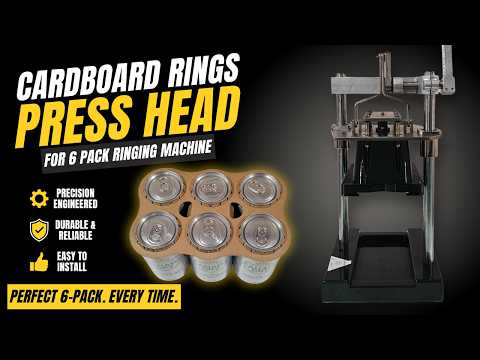 Cardboard rings press head conversion kit video for 6 pack ringing machine