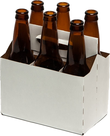 6 Pack Plain Cardboard Carriers  150/Box