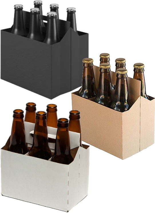 6 Pack Plain Cardboard Carriers  150/Box