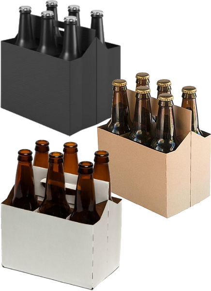 6 Pack Plain Cardboard Carriers