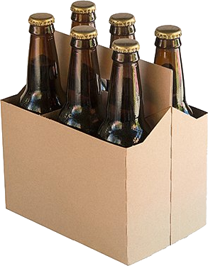 6 Pack Plain Cardboard Carriers  150/Box