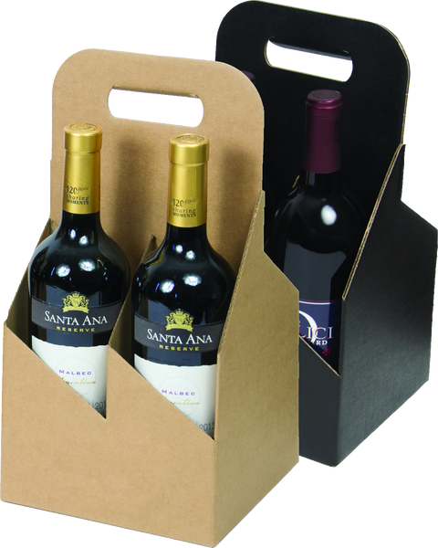 4 Wine Bottle Cardboard Carrier