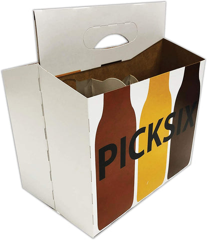6 Pack Printed Cardboard Carrier - Pick Six Classic