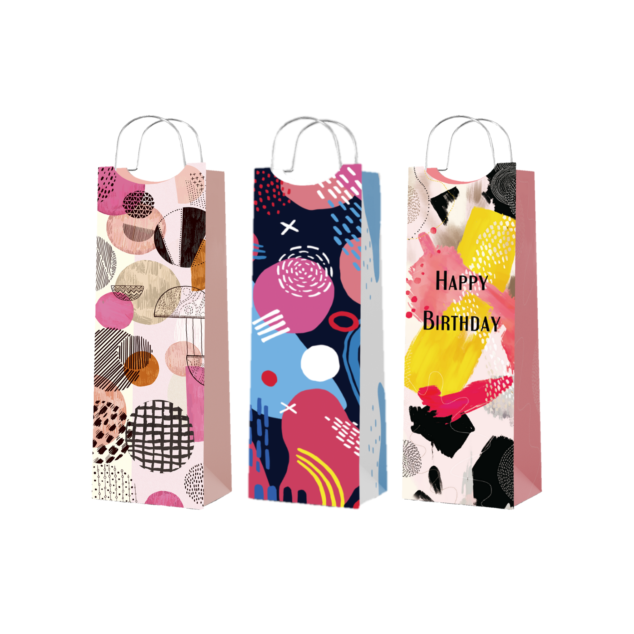 Metal Handle Gift Bag Set 3