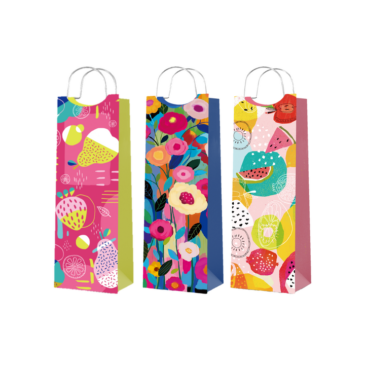 Metal Handle Gift Bag Set 4 - 30 Gift Bags  3 styles